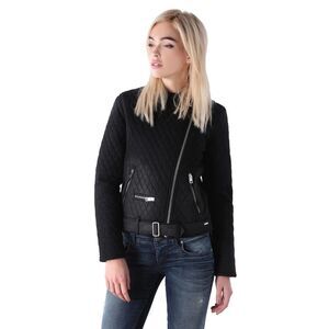 NWOT Diesel Black Moto Quilted Jacket Size Small